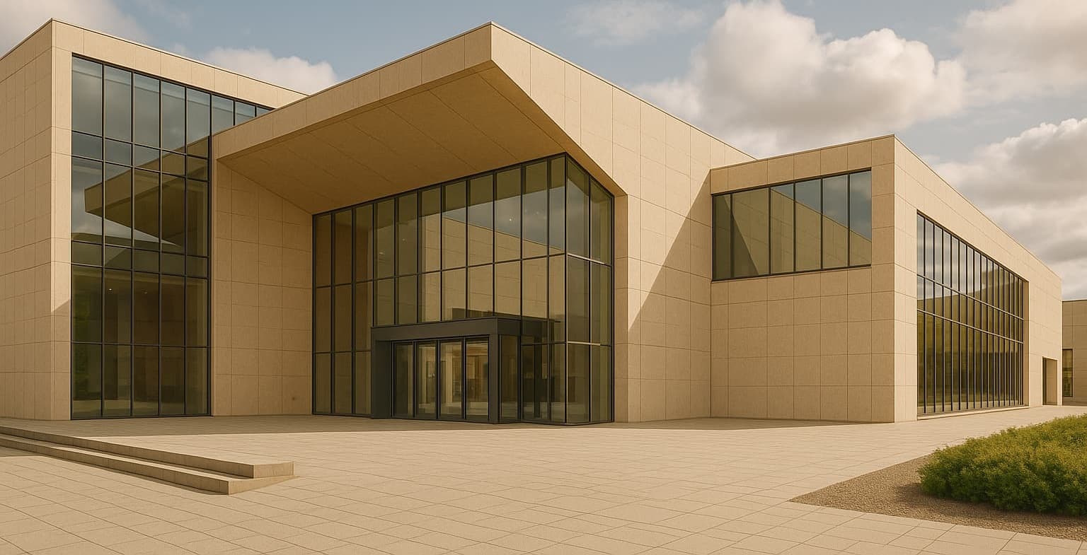 Community Science Museum in Oslo with modern stone exterior and glass entrance designed to welcome families and curious minds.