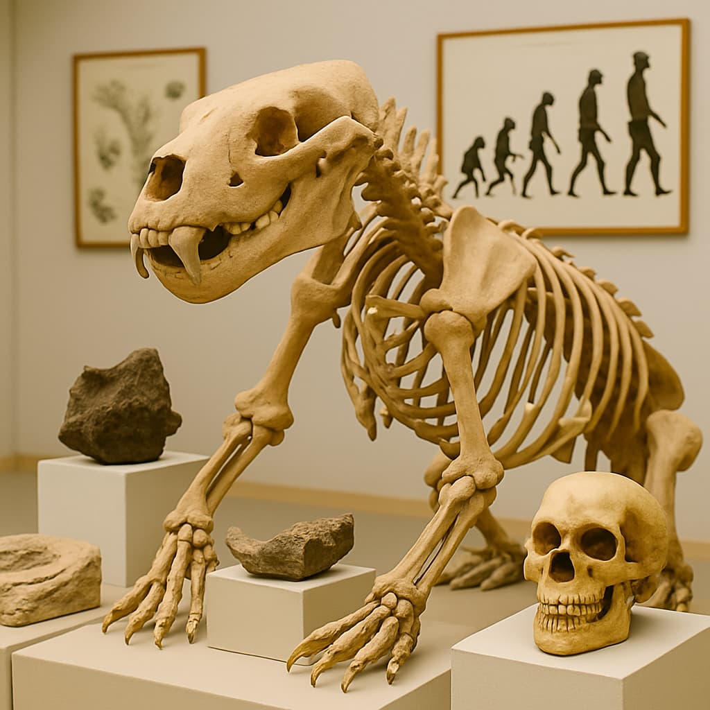 Dinosaur skeleton and evolution timeline